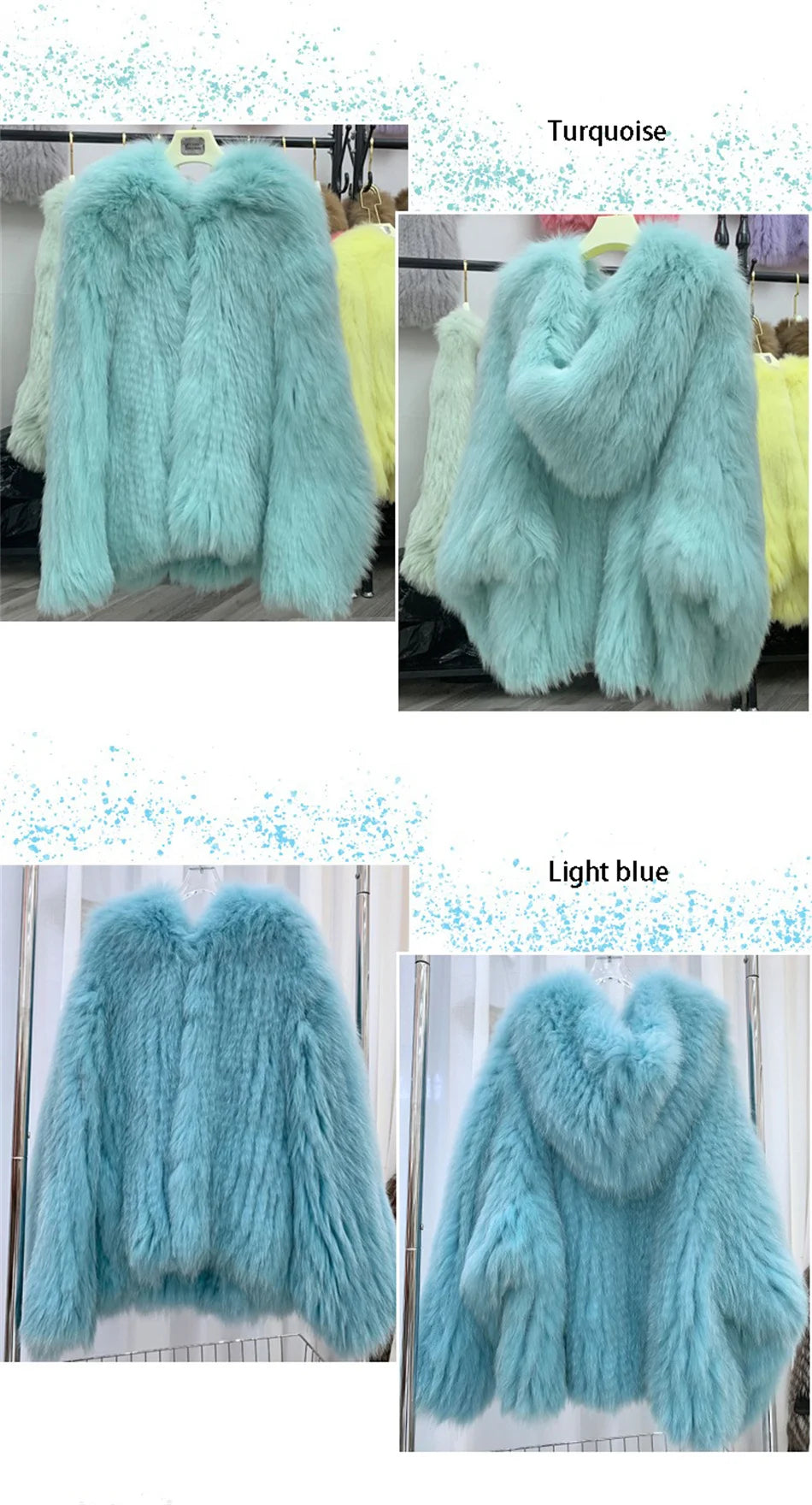Fox Fur Coat Women's Winter Fashion Warm 100% Fox Fur Coat Hooded Long Sleeved Sweet Women's Luxury Designer Coat