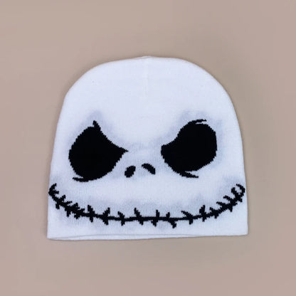 Personal Punk Skull Demon Knitted Hats Autumn and Winter Unisex Dark Series Warm Street Versatile Niche Fashion Hip Hop Beanies