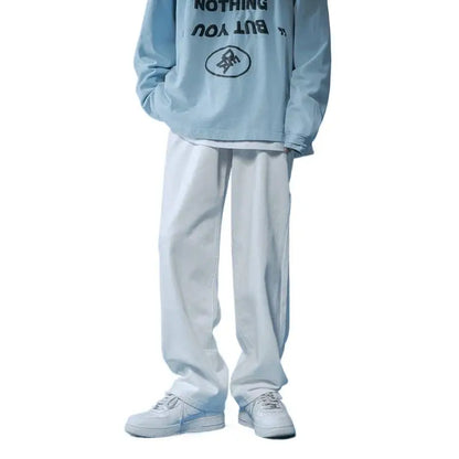 Straight Jeans men white Loose unisex Denim Trousers Trend Neutral Jeans Men baggy Casual Solid  Man Women Pants Hip Hop jeans