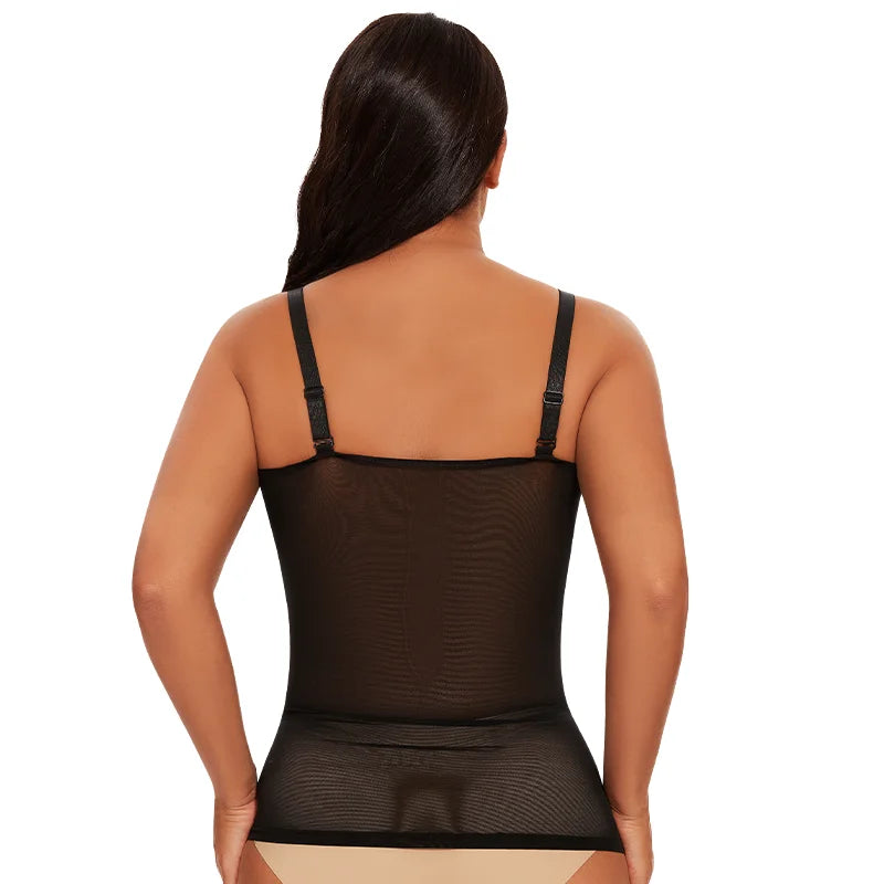 Body Shaper for Women Tummy Control Shapewear Compression Tanks Cami Tops V-Neck Camisoles Seamless See Through Waist Shaper