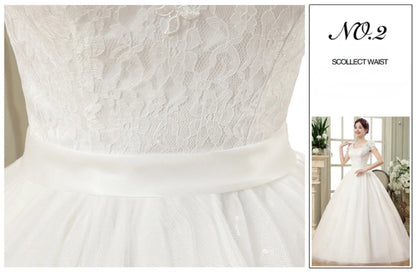 New Plus Size Wedding Dress Slimming Floor-length Back Strap Lace Flower Wedding Dresses for Women White Dress Vestidos De Novia