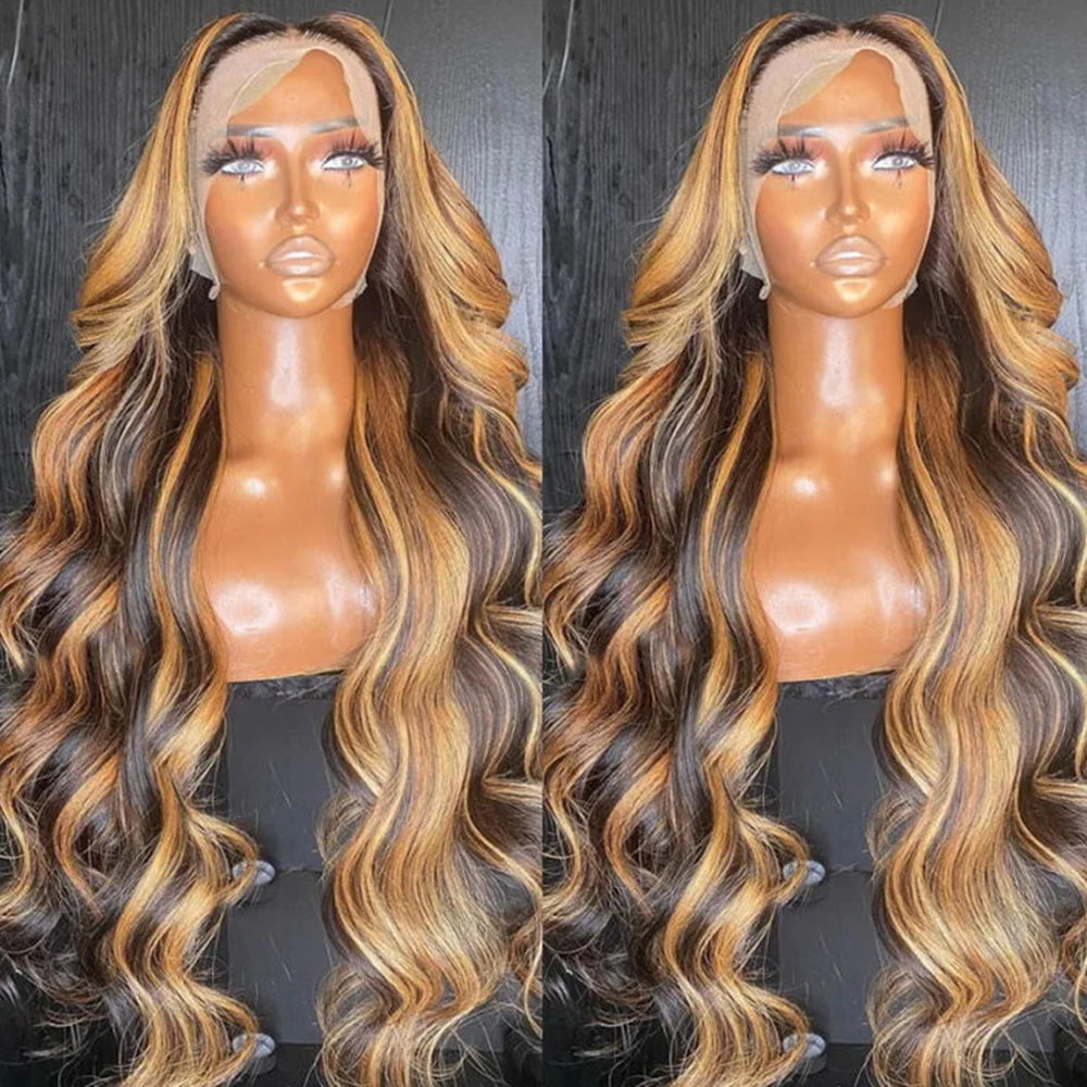 Highlight Wig 100% Human Hair 13x6 Hd Lace Frontal Wig 13x4 Honey Blonde Body Wave Lace Glueless Front Wigs For Woman Brazilian