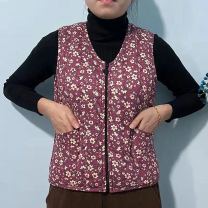 Fashionable Integrated Women's Vest Double Layer Flocking Vest Autumn/Winter Style Jacket Crew Neck Design For All Seasons