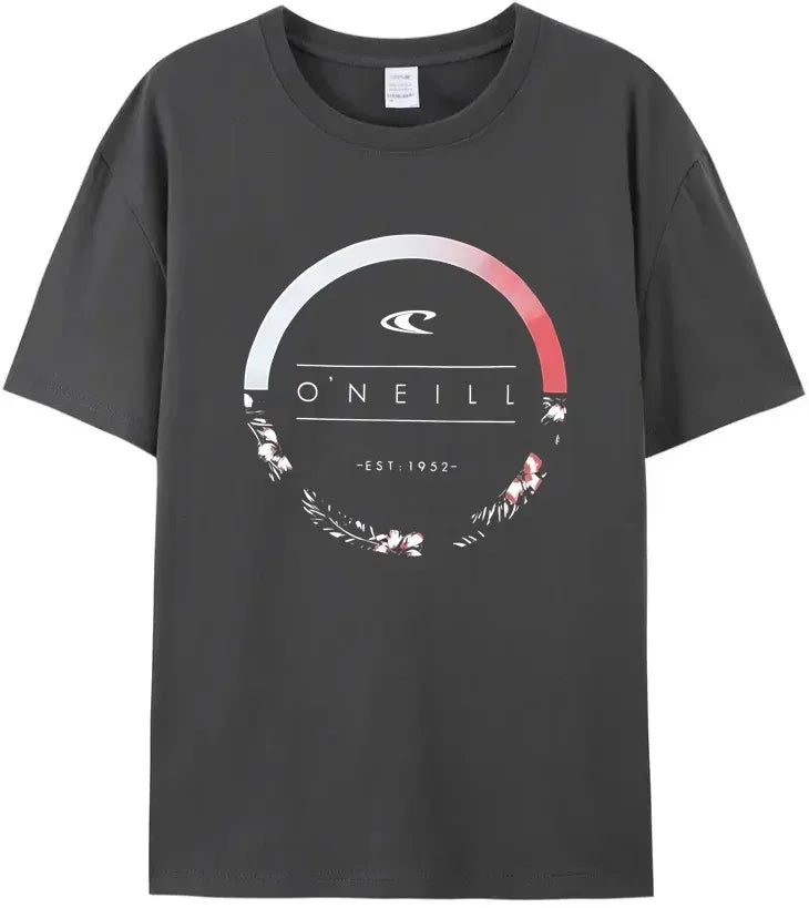2024 New Beach Men's Summer Hot Sale Men's Curled Oneill 100%cotton T Shirt Round Garland Logo Top Quality Tees