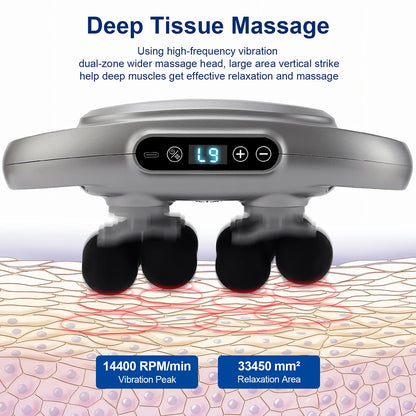 12-Head Fascia Gun High-Frequency Vibration Body Massage Gun Back and Waist Massager Neck Shoulder Massager Muscle masajeador