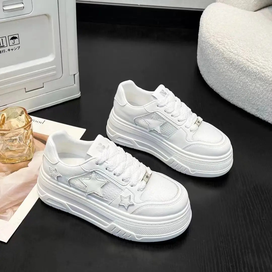 2025 New Korean Shoes Kawaii Platform Sneakers Women Vintage Vulcanize Spring Summer Casual Tennis Female Flats Footwear Zapatos