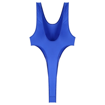 Womens Swimsuit 2022 New Glossy One-piece Swimming Bathing Suit Backless High Cut Bodysuit Sportwear Beachwear Swimwear