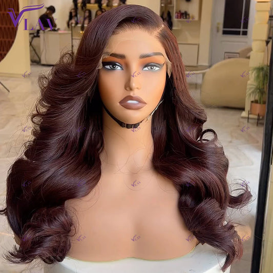 Brown Body Wave Glueless Wigs Human Hair 13×6 HD Lace Frontal Wigs 13×4/360 HD Lace PrePlucked With Baby Hair Wear And Go 36Inch