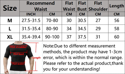 Mens Slimming Body Shaper Short Sleeves Shirts Abs Abdomen Slim Gym Workout Tummy Control Compression Tops Fitness Shapewear