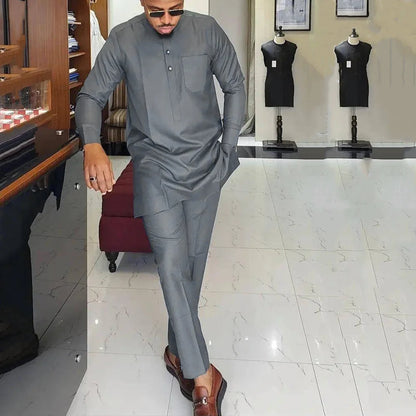 2026 new traditional men's suit luxury gentleman's shirt suit casual travel banquet men's two-piece set fashionable men's suit