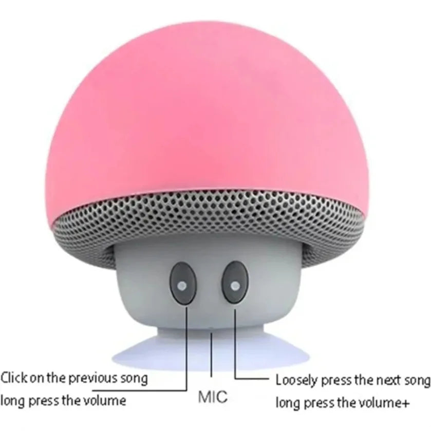 XIKCU Mini Mushroom Bluetooth Speaker Creative Mini Suction Cup Portable Smart Speaker for Phones Cross-border Cartoon Gift