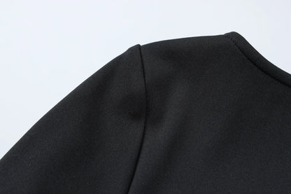 Dulzura O-Neck Long Sleeves Ruffles Patchwork Bodycon Mini Dress Sexy Elegant Outfit Party Club Streetwear Autumn Winter Clothes