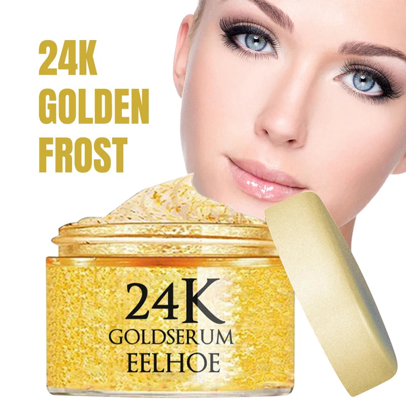 24K Gold Face Serum Fade Dark Circles Fine Line Anti Aging Cream Smoothing Nourishes Firming Lifting Brighten Skin Care Essence