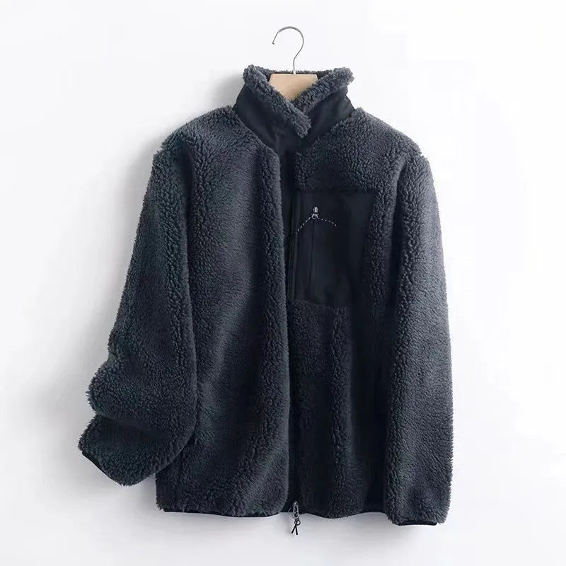 Fashion Casual Women Jackets Thickened Warm Loose Coats Male Female Fleece Coat Comfortable Streetwear Outdoors Autumn Winter
