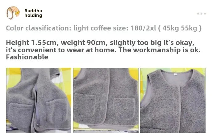 Fashionable Integrated Women's Vest Double Layer Flocking Vest Autumn/Winter Style Jacket Crew Neck Design For All Seasons