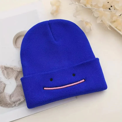 Knitted Beanies Hats Lovely Alien Ghost Skull Embroidery Cap for Autumn Winter Men Cap Warm Melon Cap Street Head Women Gifts