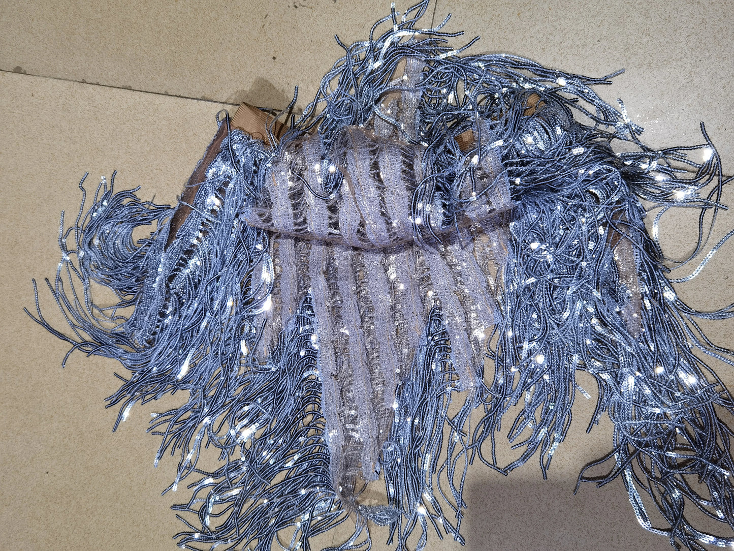 Luxurious Blue Diamond Sparkling Tassel Jazz Dance Performance Clothing Basketball Baby Performance Clothing Cheerleading Short