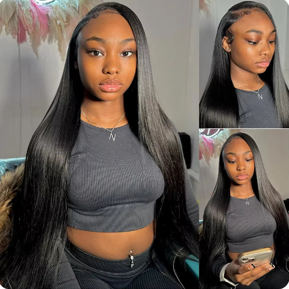 Glueless Wigs HD Transparent Lace Front Human Hair Wig 13x4 13x6 Bone Straight Frontal Wig Pre Plucked 4x4 HD Lace Closure Wig