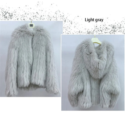 Fox Fur Coat Women's Winter Fashion Warm 100% Fox Fur Coat Hooded Long Sleeved Sweet Women's Luxury Designer Coat