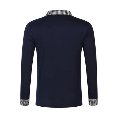 Spring and Autumn Men's Long Sleeve Polo Shirt Classic Business Office T-shirt Male Street Casual Fashion Solid Color Top