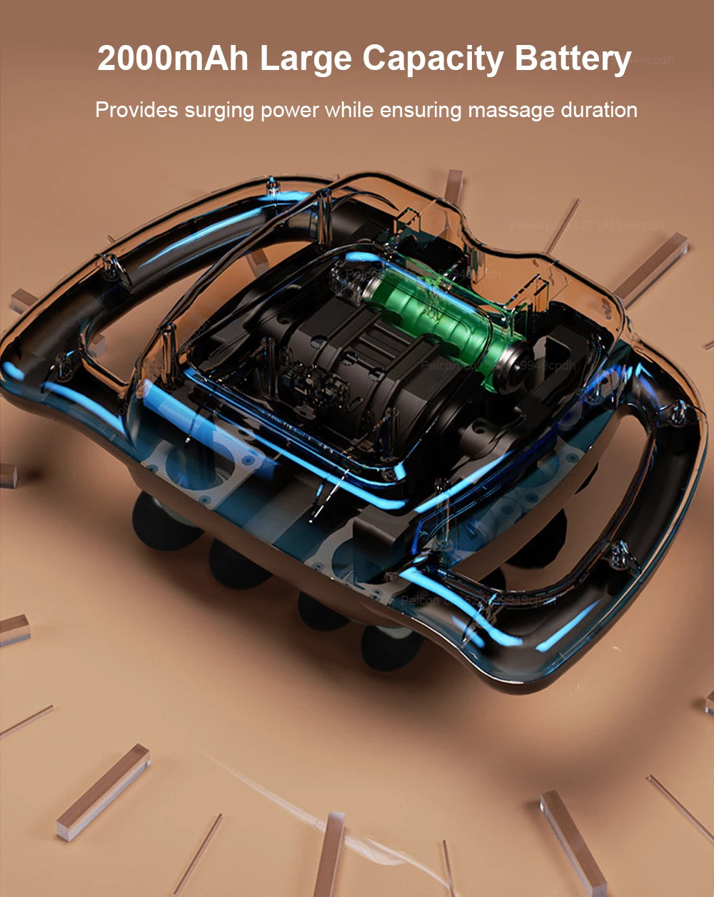 Fascia Massage Gun High frequency Body Neck Shoulder Back Waist Massager Professional Muscle Massage Machine 16-Head Fascia Gun