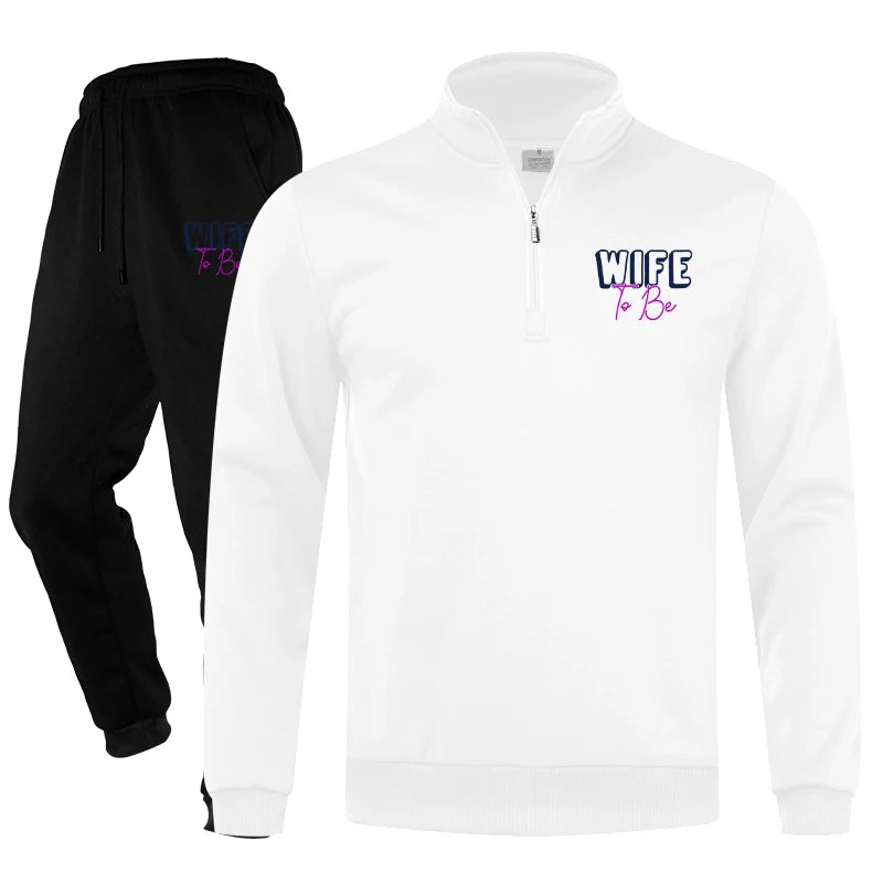 Men's Tracksuit Jogging Suit Set Workout Quarter Zip 2 Piece Printed Sweatsuit