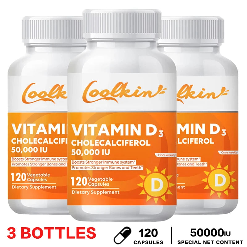 High Potency Vitamin D3 50000 IU - Helps Muscle Nerve Health Support Bone Density Teeth and Skin Heart Health