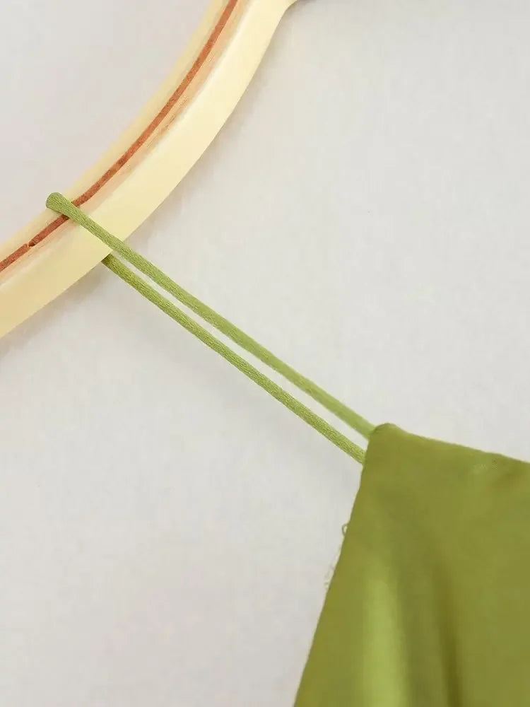 2023 Summer New Women's Dress Tanksilk-satin Feeling Sleeveless Dress 9588 Western Style Fashion