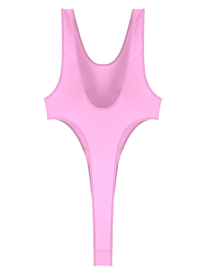 Womens Swimsuit 2022 New Glossy One-piece Swimming Bathing Suit Backless High Cut Bodysuit Sportwear Beachwear Swimwear