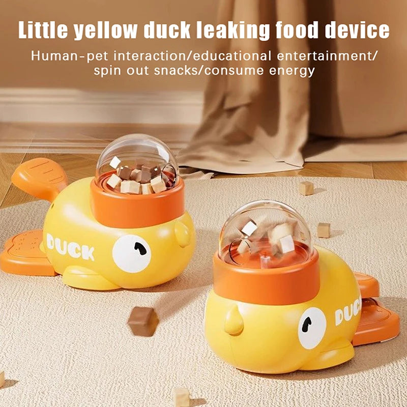 【E】Pet Snack Feeder Dog Food Dispenser Automatic Feeder Puppy Cartoon Duck Whale Design Used To Train Cats Accessories Supplies