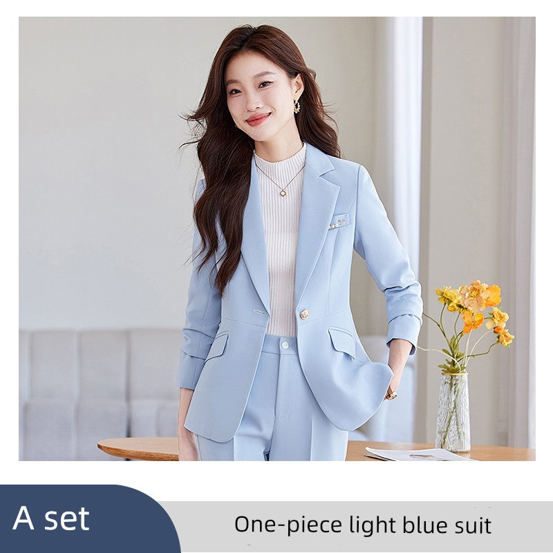Blue Suit Female Spring & Fall 2025 New Arrival K-style Elegant Casual Suit Jacket Female Fancy Business Wear