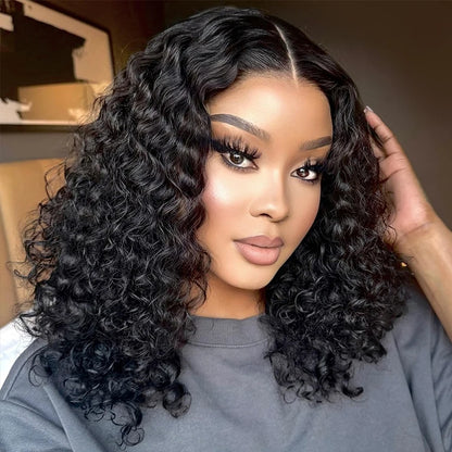 18 Inch Deep Wave Lace Front Wigs Human Hair 13x4 HD Lace Front Wigs Human Hair Pre Plucked Brazilian Curly Human Hair Wig 200 D