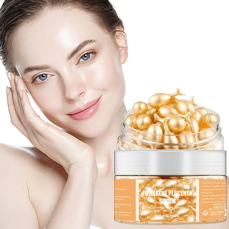 50 Capsules Fullerene Essence Capsule Collagen Capsule Facial Care Essence Anti-Wrinkle, Acne, Firming, Whitening, Hyaluronic Acid Essence Skin Care New Style