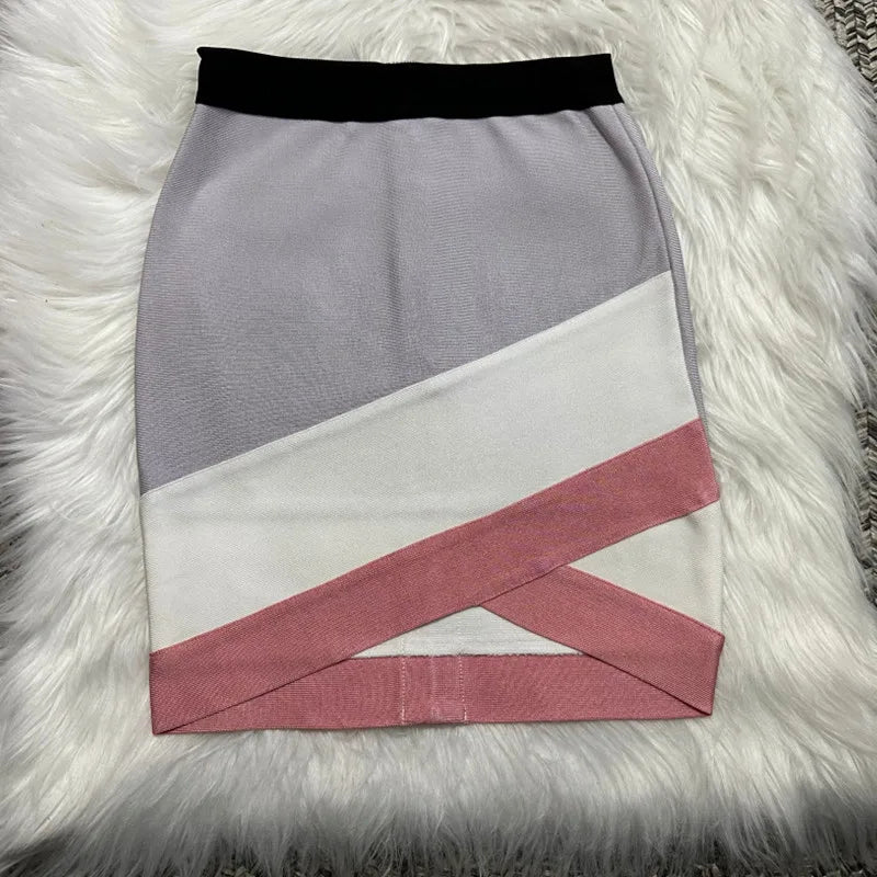 Ladies High Quality Rayon Black Thick Rayon Pencil Bandage Skirt Cute Mini Skirt