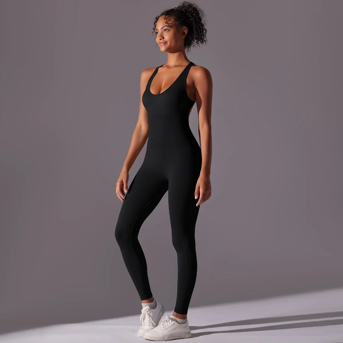 Sexy Back V Jumpsuit Gym Set Women Training Yoga Suit Sportswear Women Sports Jumpsuit Fitness Rompers Stretch Workout Bodysuits