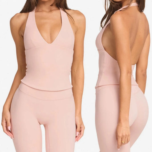 Woman Top Gym  Impact Halter Top Clothes Chest Pad Yoga Tank Tops Push-up Sports Bra Fitness Workout Activewear