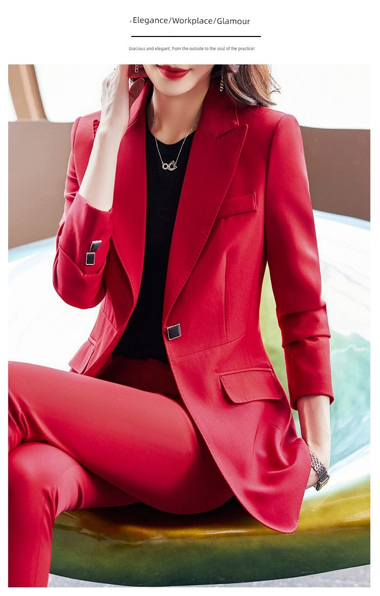 Coat Women's Red Work Clothes Suit Jacket