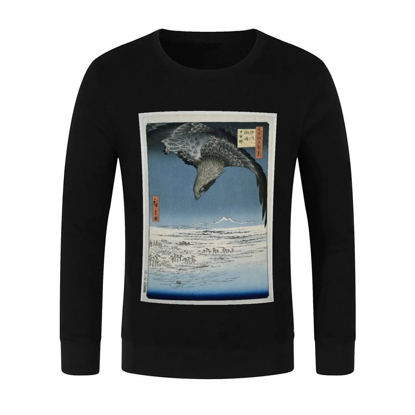 HIROSHIGE HAWK UKIYO-E Pullover anime clothes men clothing clothes for men men wear new sweatshirt