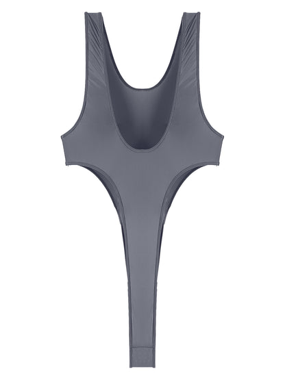 Womens Swimsuit 2022 New Glossy One-piece Swimming Bathing Suit Backless High Cut Bodysuit Sportwear Beachwear Swimwear