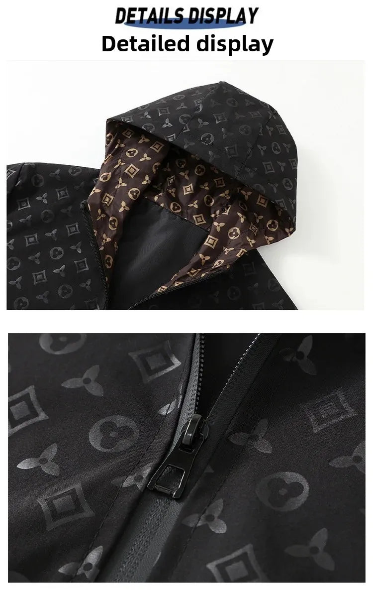 Spring 2025 Men's Thin Hooded Jacket Stylish Sun Protection Outerwear Youthful Male Casual Wear Comfortable Regular Length