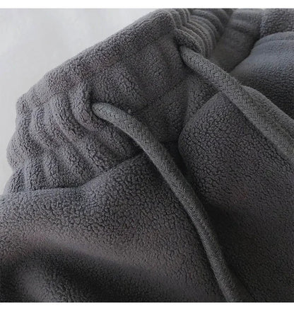 Thick Warm Fleece Lined Wide Leg Casual Sweatpants Women's Autumn Winter plus Size Cuffed Slimming Loose Fit Sport Pants