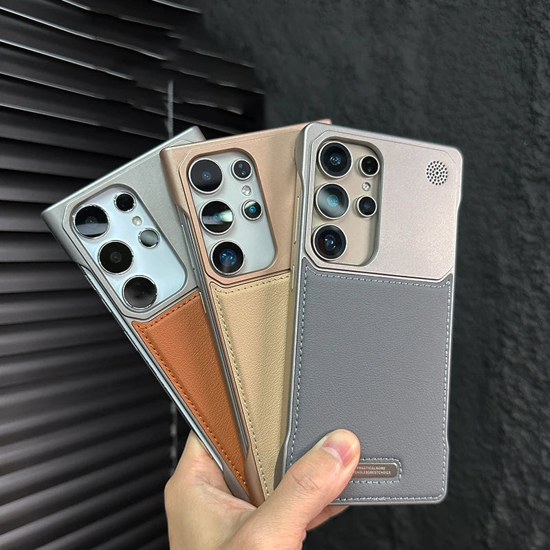 Luxury Leather Frameless Aromatherapy Case for Samsung Galaxy S25 S24 S23 Plus Ultra For Magsafe Magnetic Hybrid Shockproof Capa