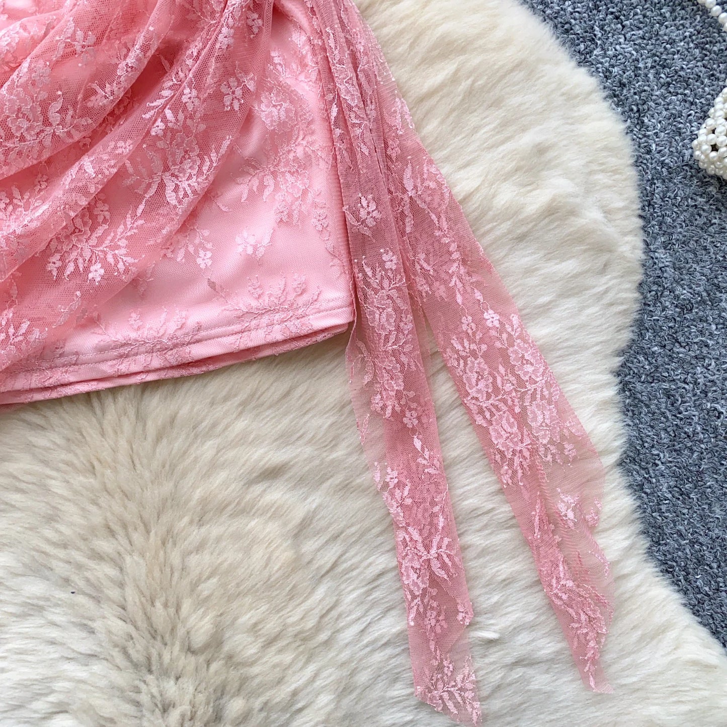 SINGREINY French Strapless Sexy Short Dress 2025 Heart Hollow Out Beading Sundress Backless Corset Lace Beach Mini Dress