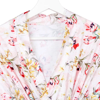 Maternity Robe,Matching Swaddle Set ,Mommy and Me Set, Floral Hospital Robe Bag,Baby Shower Gift,Mama Robe,Baby Girl Blanket