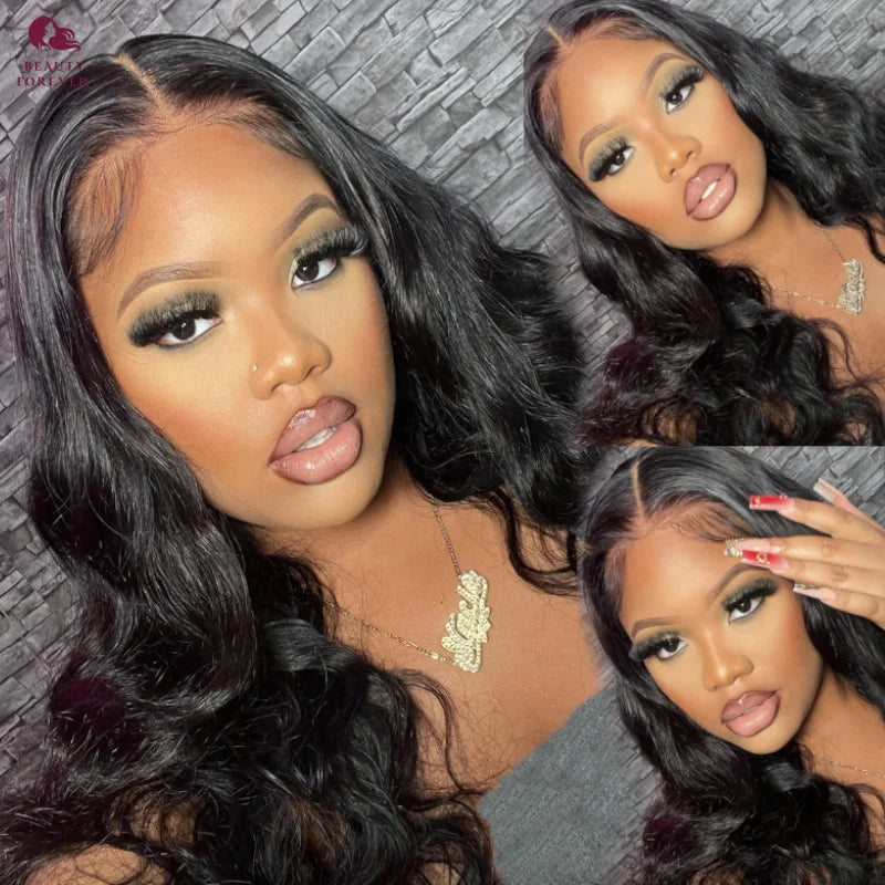Beautyforever 3D Body Wave Bye Bye Knots Glueless Wig Human Hair Ready to Wear Lace Front Wig 100% Raw Human Hair Wig Drawstring
