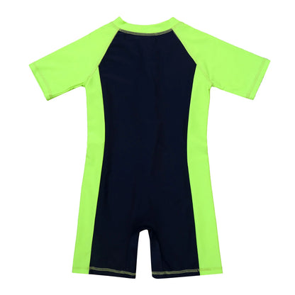 Wetsuits Kids Boys Girls Swimwear Swimsuits Short Sleeves Bodysuit Zippered Shorty Unitard Children's Bathing Suit Wetsuit