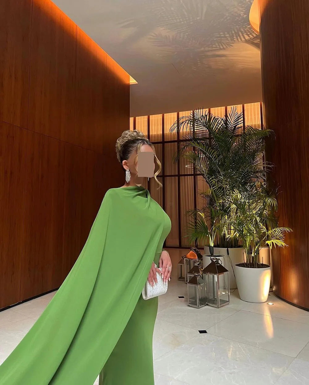 Msikoods Green Mermaid Evening Dress luxurious Customized Long Sleeve Arabic Prom Dress 2025&2026 Women Modest Formal Party Dress