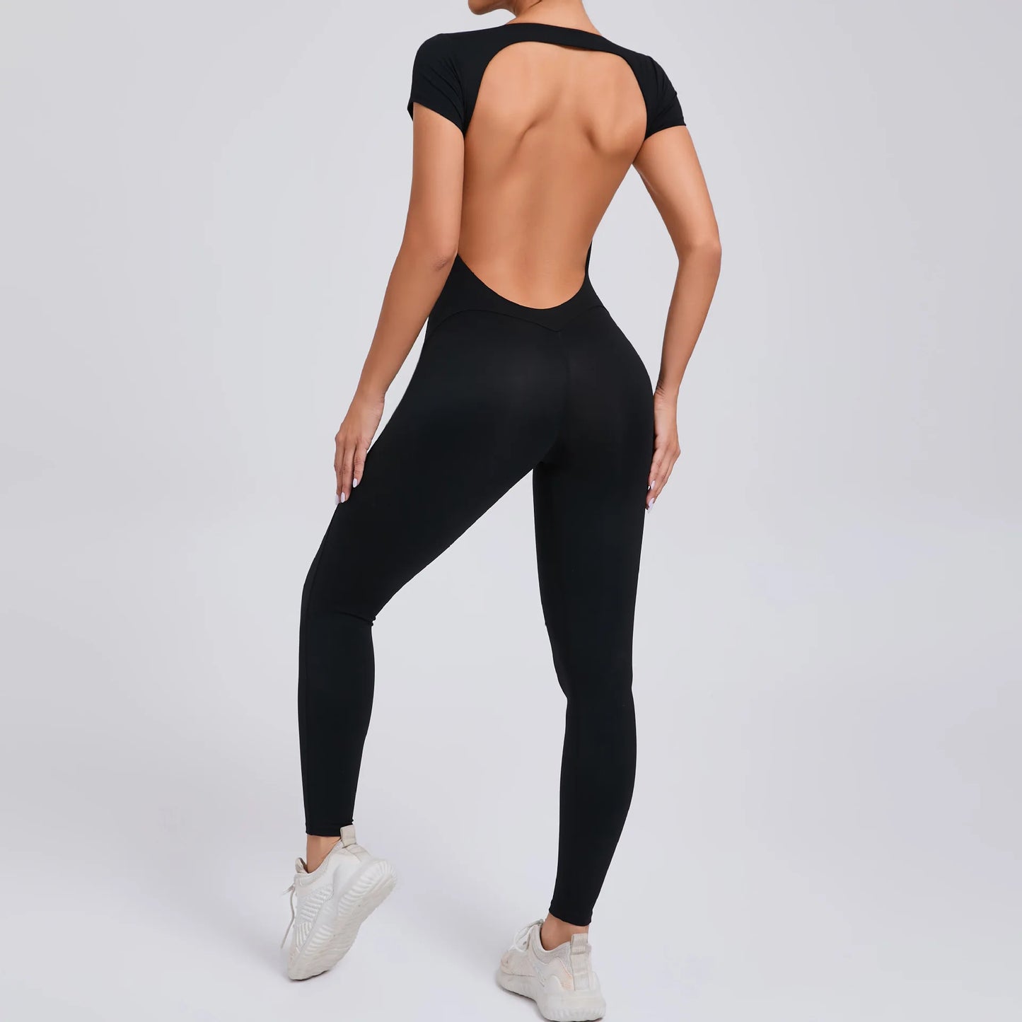 2025 Yoga Jumpsuit Fitness Sports Overalls Gym Clothing Set Wear Pilates Workout Clothes Women Short Sleeves Outfit Activewear