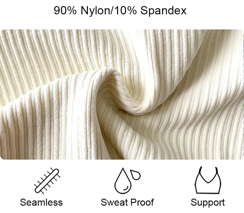 Ribbed Yoga Pants High Waisted Gym Leggings Sport Women Fitness Seamless Female Legging Tummy Control Running Training Tights