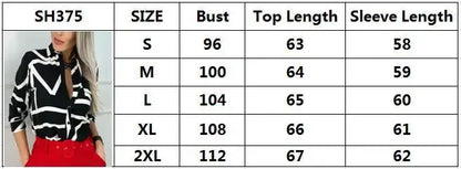 Women Geometric Print Shirt, Spring and Autumn Fashion Long-sleeved Shirts, Camisa Girls Chemise Size S M L XL XXL